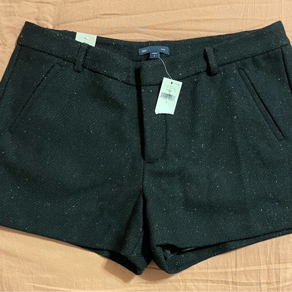 Black tweed shorts